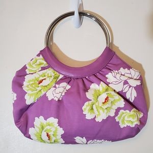 Banana Republic purple floral tote w/ metal